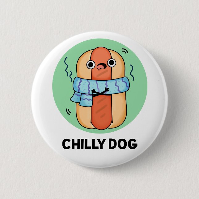 Chilly Hund Funny Chili Hett Hund Pun Knapp (Framsida)