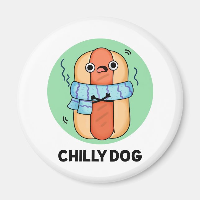 Chilly Hund Funny Chili Hett Hund Pun Magnet (Framsidan)