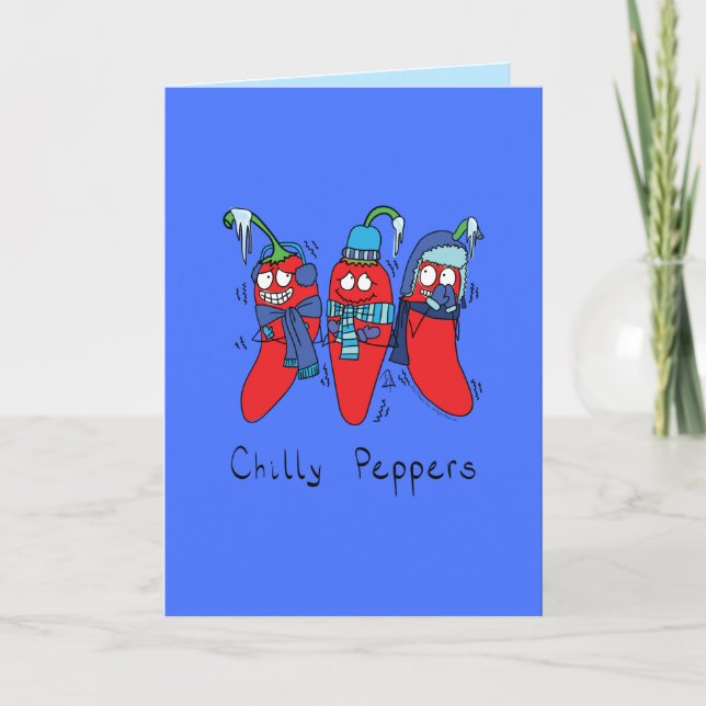 Chilly paprika Cute Chilis Vinterhälsningskort Kort (Framsida)