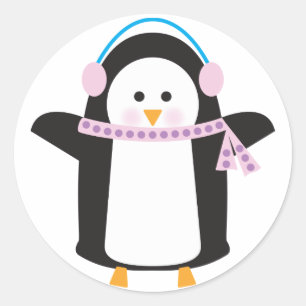 Chilly Penguin Runt Klistermärke