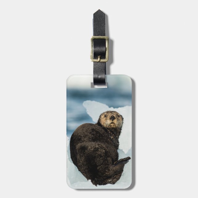 Chilly Sea Otter Bagagebricka (Vertikal Framsida)