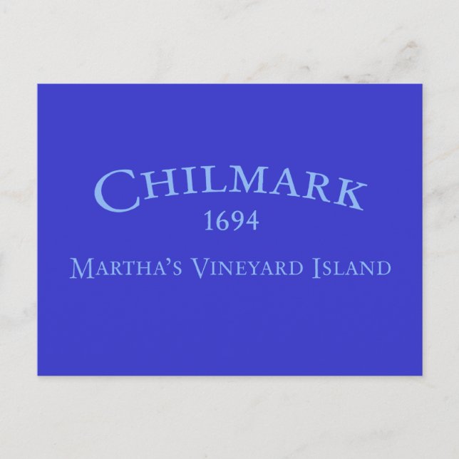 Chilmark Incorporated 1694 Postcard Vykort (Framsida)
