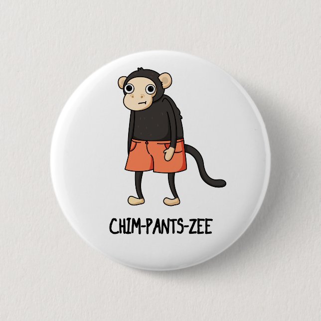 Chim-Byxor-Zee Funny Chimpanzee Monkey Pun Knapp (Framsida)