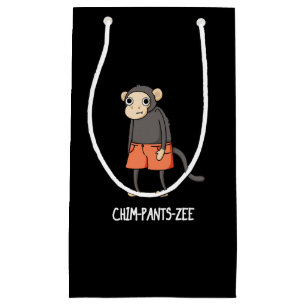 Chim-Byxor-Zee Funny Chimpanzee Monkey Pun Mörk BG