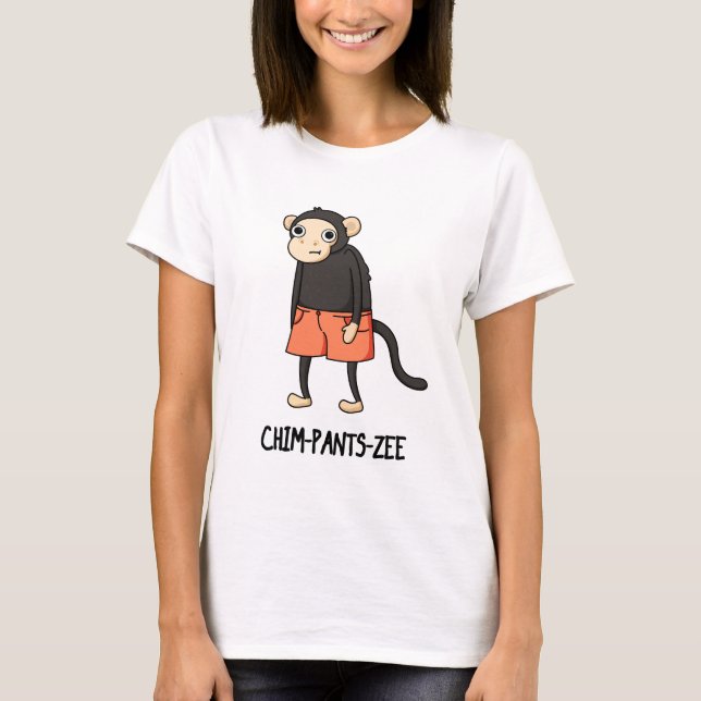 Chim-Byxor-Zee Funny Chimpanzee Monkey Pun T Shirt (Framsida)
