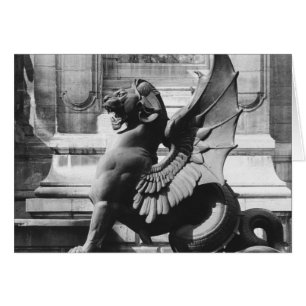 Chimera från St. Michel fontän, Paris Hälsningskort