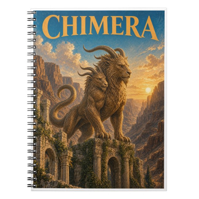 Chimera, gotisk fantasimonster anteckningsbok (Framsidan)