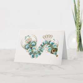 Chimera - Påfågel Sjöhäst Julkort Meddelande