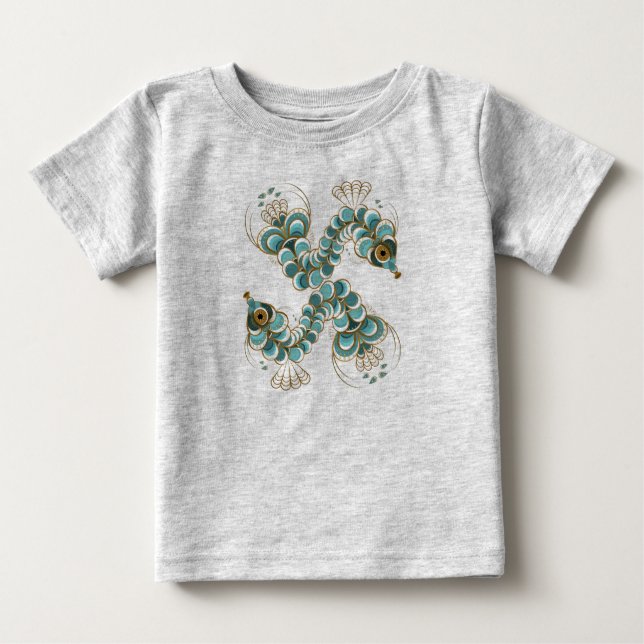 Chimera - Peacock Seahorse Baby T-Shirt (Framsida)