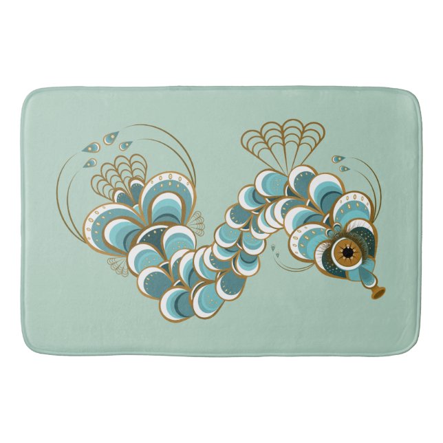 Chimera - Peacock Seahorse Bath Mat Badrumsmatta (Framsidan)
