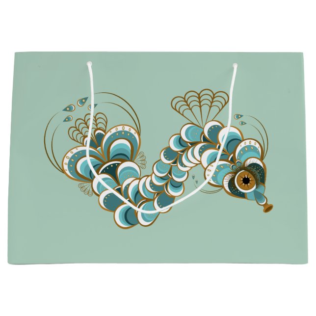 Chimera - Peacock Seahorse Large Gift Bag (Framsidan)