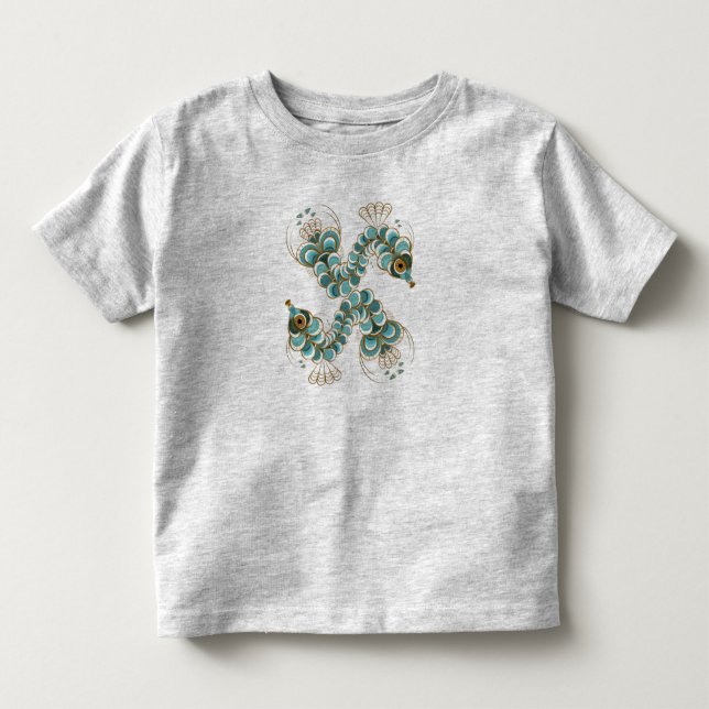 Chimera - Peacock Seahorse Småbarn T-Shirt (Framsida)