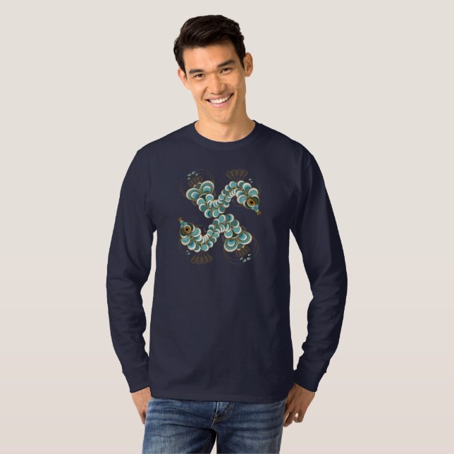 Chimera - Peacock Seahorse Unisex Långärmad T Shirt (Hel framsida)