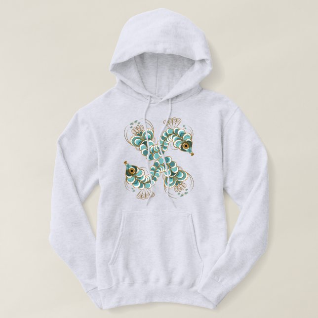 Chimera - Peacock Seahorse Unisex Pullover Hoodie (Design framsida)