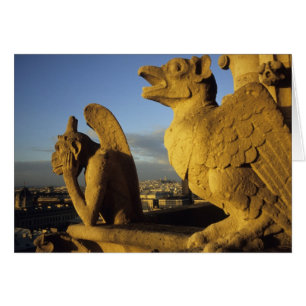 Chimera, re Dame-katedralen, Paris, Frankrike Hälsningskort