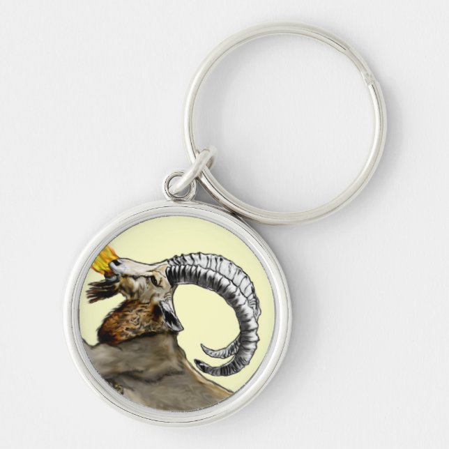 Chimera Rund Silverfärgad Nyckelring (Framsidan)