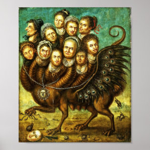 Chimera Winged Creature Tidigt 1800-talets monster Poster