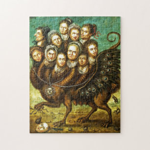 Chimera Winged Creature Tidigt 1800-talets monster Pussel