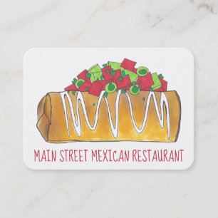 Chimichanga Mexican Tex Mex Food Cuisine Chef Visitkort
