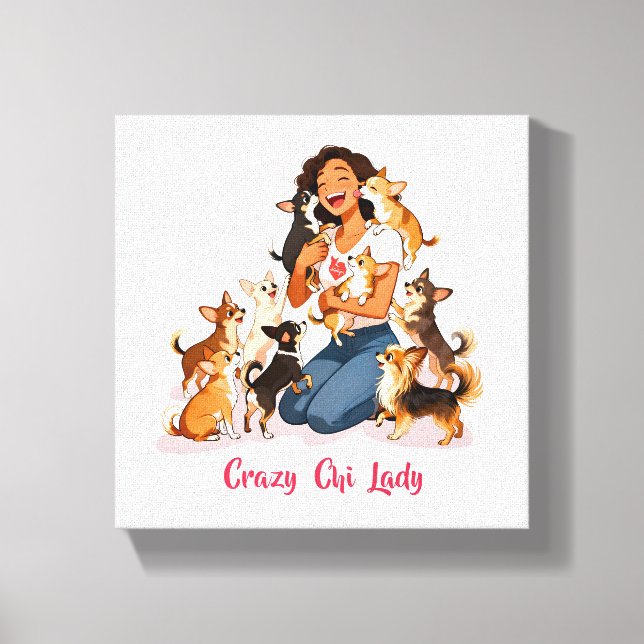 Chimigos - Crazy Chi Lady - Chihuahua  Canvastryck (Framsida)