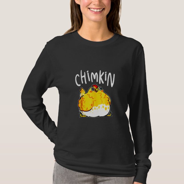 Chimkin Funny Tjock Chicken Derpy Tjock Chicken T Shirt (Framsida)