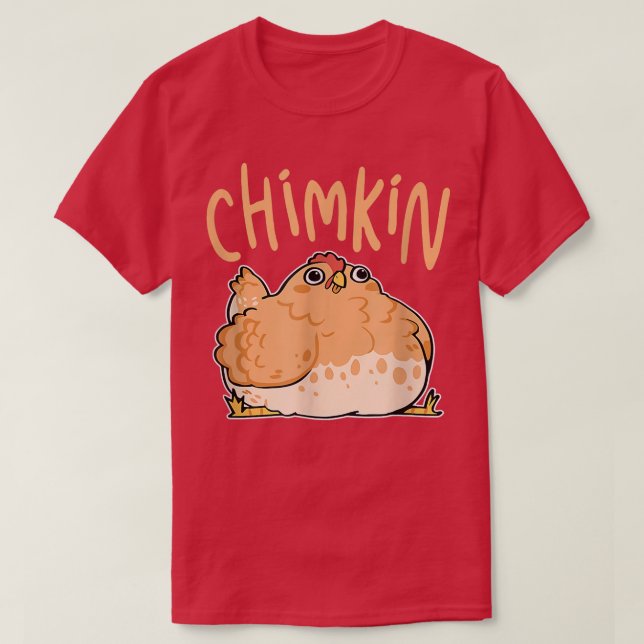 Chimkin Funny Tjock Chicken T Shirt (Design framsida)