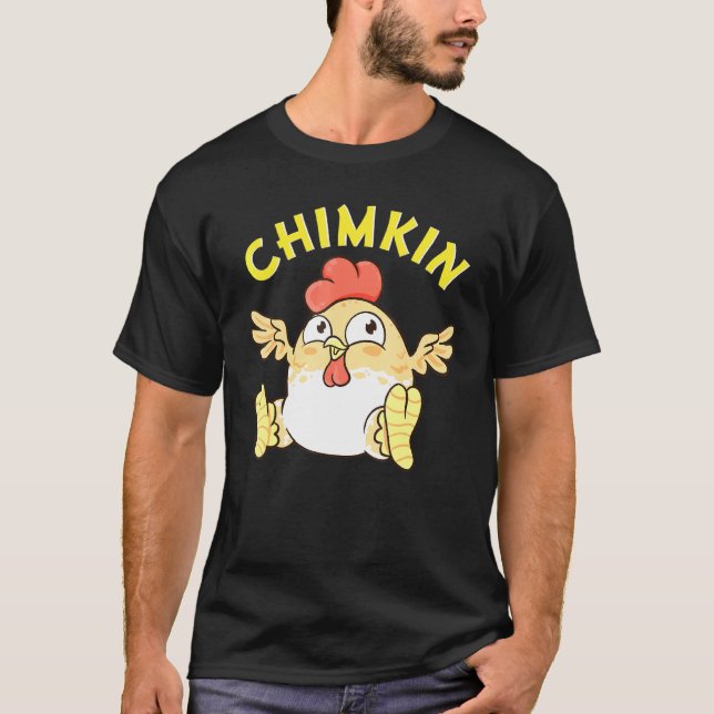 Chimkin Tjock Derpy Chicken Memine Chicken Farmer T Shirt (Framsida)