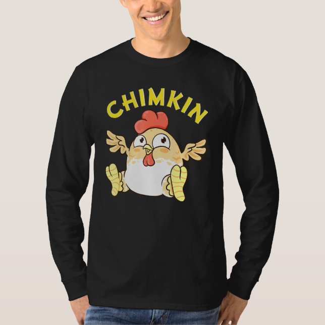 Chimkin Tjock Derpy Chicken Memine Chicken Farmer T Shirt (Framsida)