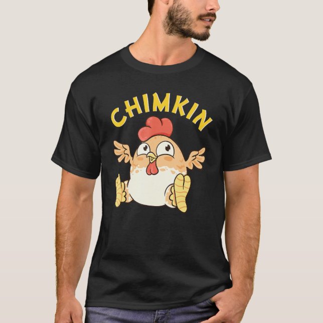 Chimkin Tjock Derpy Chicken Memine Chicken Farmer T Shirt (Framsida)