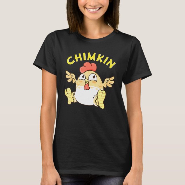 Chimkin Tjock Derpy Chicken Memine Chicken Farmer T Shirt (Framsida)