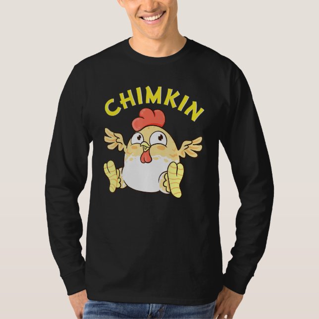 Chimkin Tjock Derpy Chicken Memine Chicken Farmer T Shirt (Framsida)