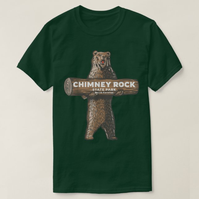 Chimney Rock State Park North Carolina Bear Vacati T Shirt (Design framsida)