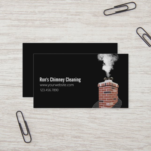 Chimney Sweep Cleaning & Repairs Business Card Visitkort (Fram/Back In Situ)