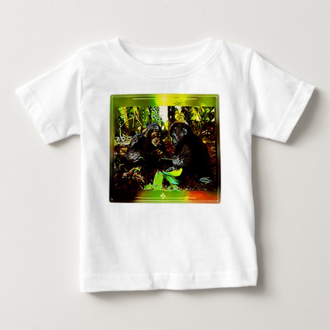 Chimp and Gorilla Cooperation 02 T Shirt (Framsida)