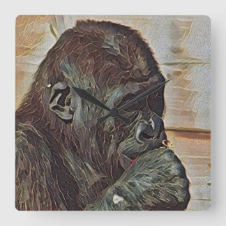 CHIMP ART FYRKANTIG KLOCKA