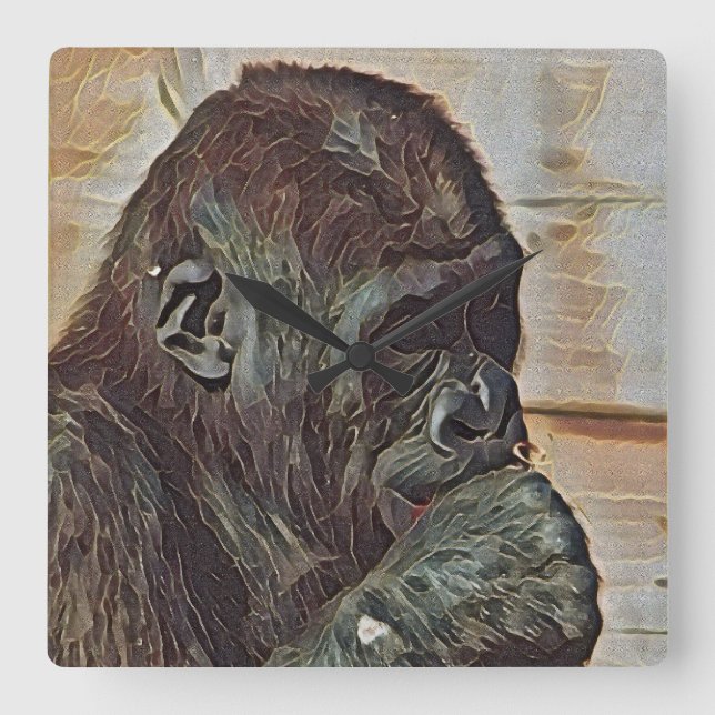 CHIMP ART FYRKANTIG KLOCKA (Framsida)