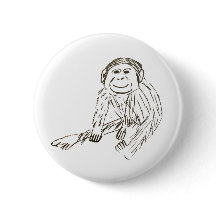 Chimp Badge - En dåligt dragen chimp på ett märke