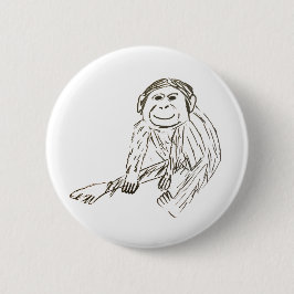 Chimp Badge - En dåligt dragen chimp på ett märke Knapp