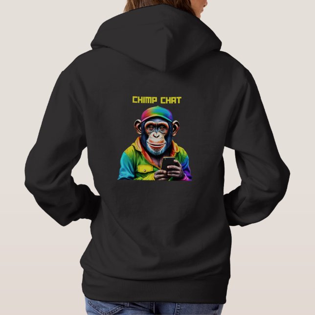 Chimp Chatta-Chimpanzee med en Mobil- T Shirt (Baksida)