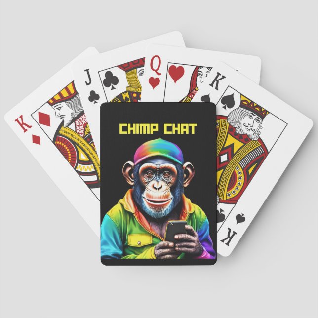 Chimp Chatta-Chimpanzee med Mobil- Casinokort (Baksidan)