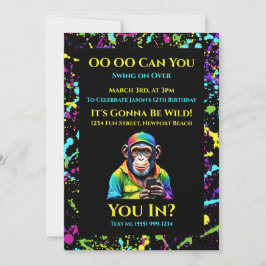 Chimp Chatta- Colorful Chimpanzee med Mobila Inbjudningar