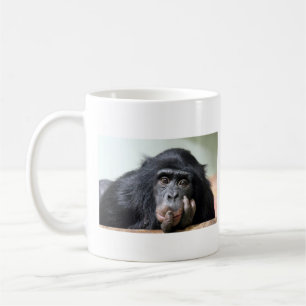 Chimp chimpanzee monkey ansikte mugg kopp