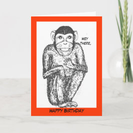 Chimp-födelsedagskort. Kort