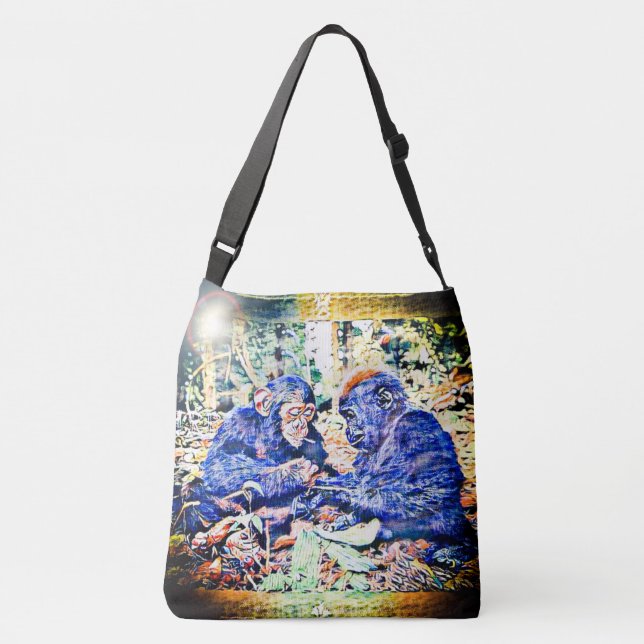 Chimp & Gorilla Cooperation 01 Axelväska (Baksida)