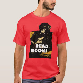 Chimp is reading books t shirt