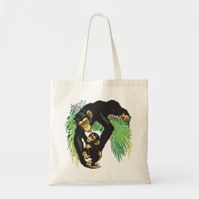 chimp med baby tygkasse (Framsidan)