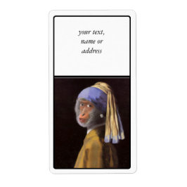 Chimp med öronmärkningen fraktsedel