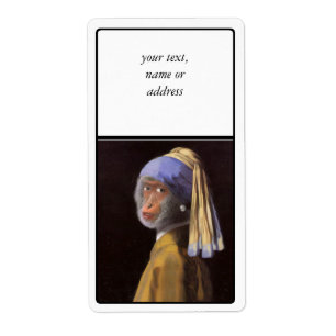 Chimp med öronmärkningen fraktsedel