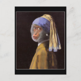 Chimp med Pearl Earring Vykort