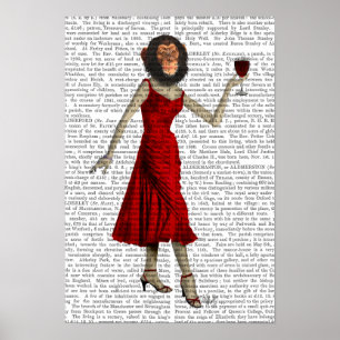 Chimp med Vin Poster
